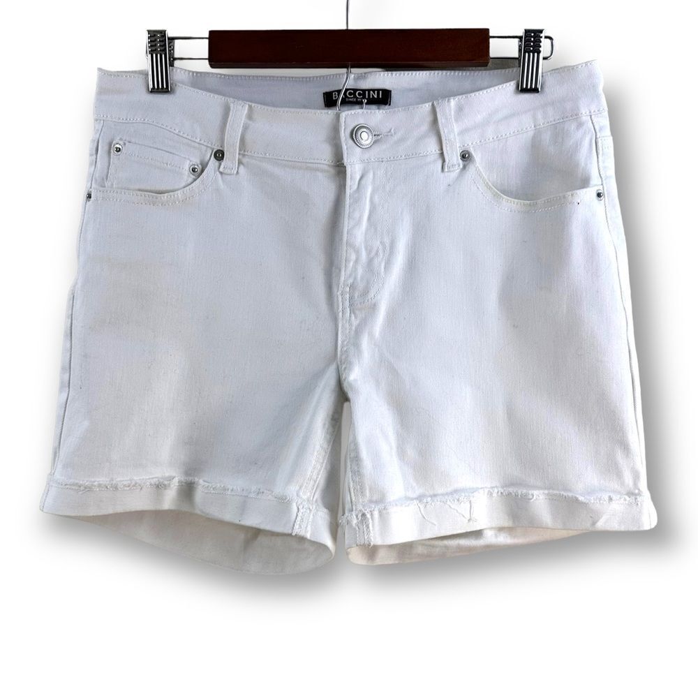 Baccini white denim shorts size M